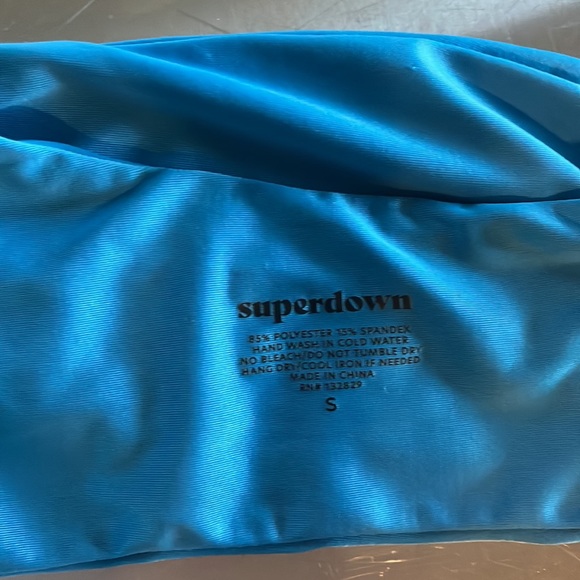 Superdown Blue One Shoulder Bikini - Picture 8 of 10